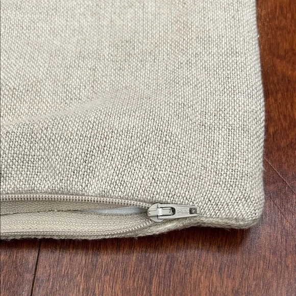 Rare Crate&Barrel Ecru Skier Pillows, Cotton, Linen and Feather, Set of Two